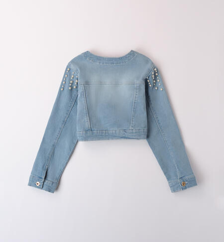 Girl's denim jacket BLU CHIARO LAVATO-7310