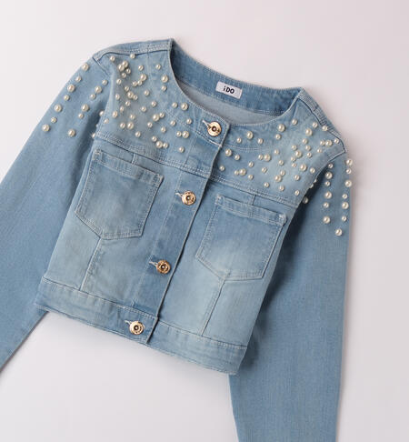 Girl's denim jacket BLU CHIARO LAVATO-7310