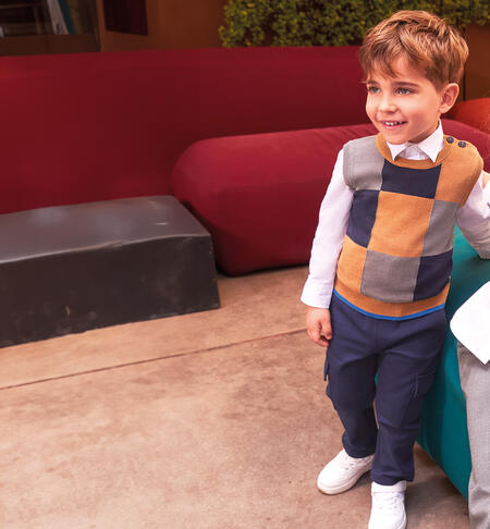 Checkered vest for boy MARRONE-0813