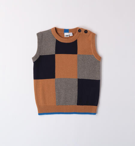 Checkered vest for boy MARRONE-0813