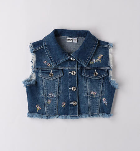 Gilet di jeans bambina STONE WASHED CHIARO-7400