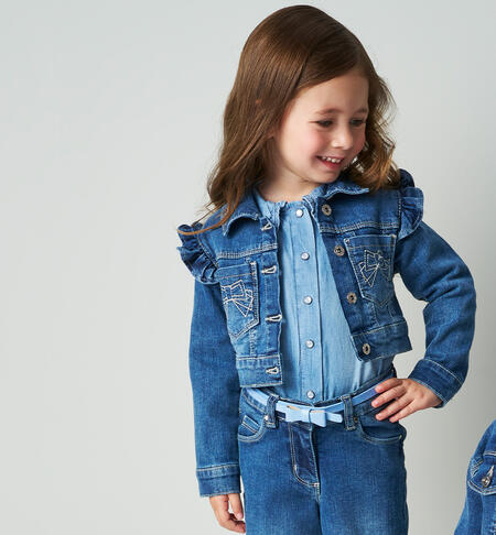 Giubbino in jeans bambina BLU