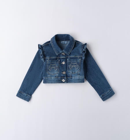 Denim jacket for girls STONE WASHED CHIARO-7400