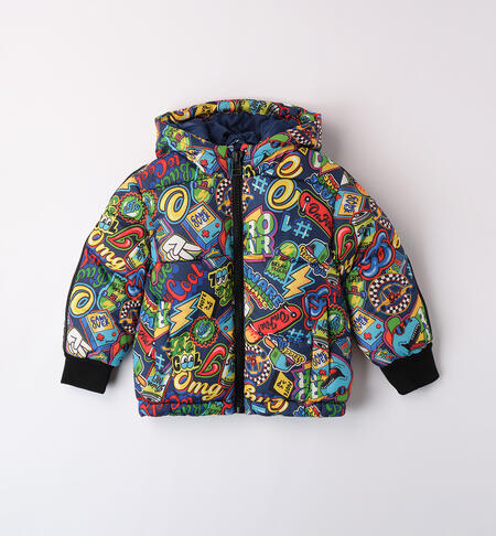 Allover print baby boy jacket BLACK