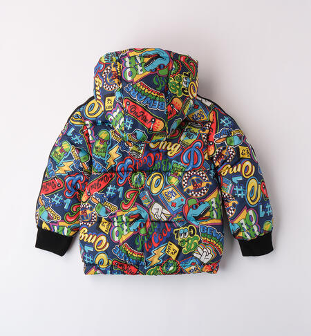 Allover print baby boy jacket PANNA-NERO-6AZG