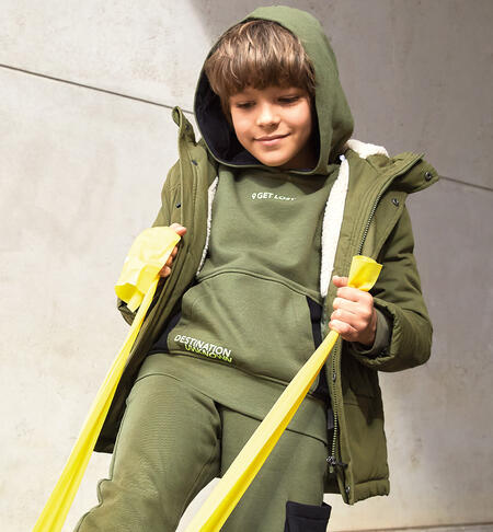 Giubbotto lungo bambino VERDE MILITARE -5563