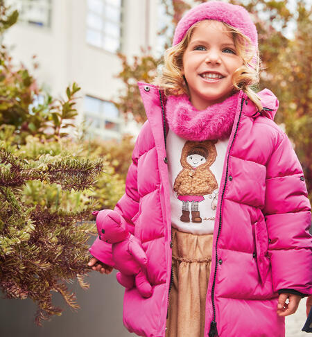 Girl's jacket with bear FUCHSIA