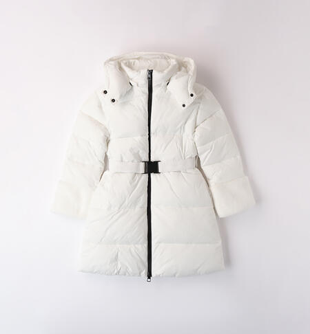 Girl jacket with belt CREAM