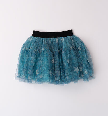 Gonna bambina in tulle ACQUA-PANNA-6AZM