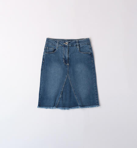 Denim skirt girl STONE WASHED CHIARO-7400