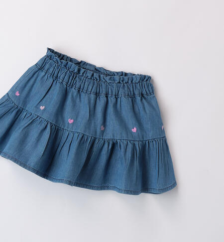 Baby Girl Denim Skirt STONE WASHED CHIARO-7400