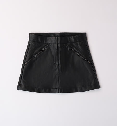 Shiny fabric girl skirt BLACK