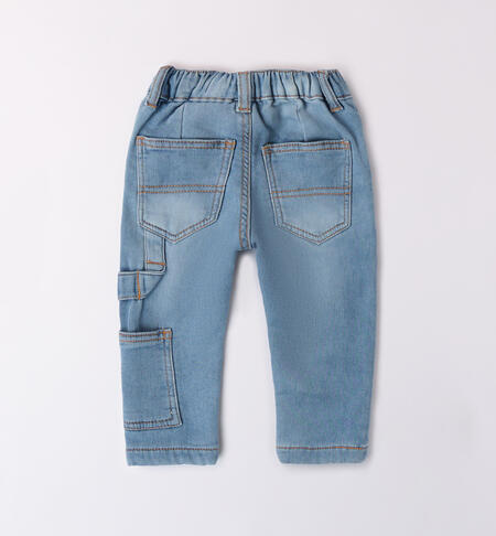 Jeans bambino con scritte
 BLU CHIARO LAVATO-7310