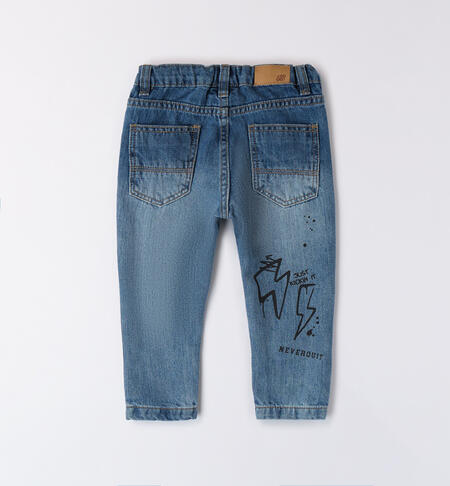 Boys' printed jeans STONE WASHED CHIARO-7400