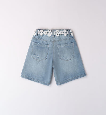 Girl's denim shorts BLU CHIARO LAVATO-7310