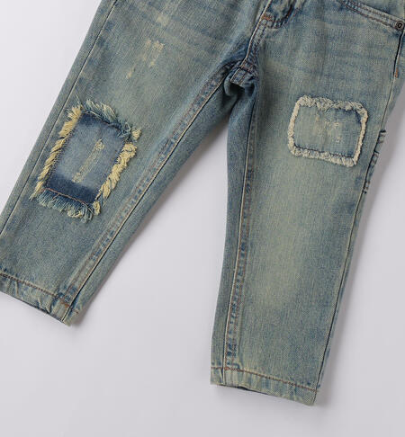 LONG DENIM TROUSERS  BLEACH.OVERDYED BEIGE-7160