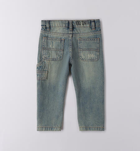 LONG DENIM TROUSERS  BLEACH.OVERDYED BEIGE-7160