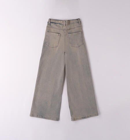 LONG DENIM TROUSERS  STONE BLEACHED+OVERDYED BEIGE-7159