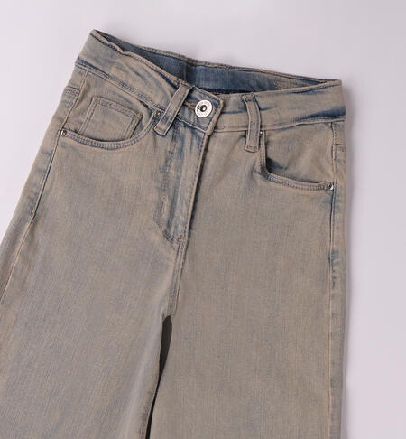 LONG DENIM TROUSERS  STONE BLEACHED+OVERDYED BEIGE-7159