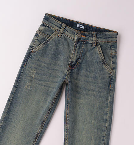 LONG DENIM TROUSERS  BLEACH.OVERDYED BEIGE-7160