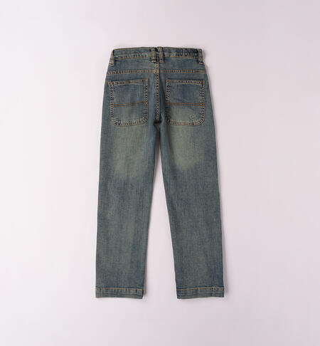 LONG DENIM TROUSERS  BLEACH.OVERDYED BEIGE-7160