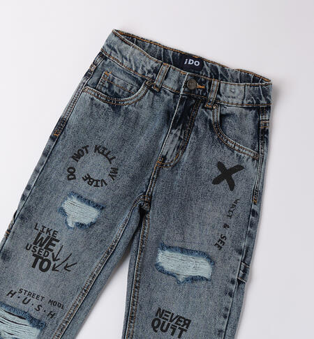 Jeans per ragazzo con scritte MARBLE STONE-7100