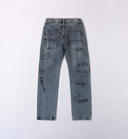 Jeans per ragazzo con scritte MARBLE STONE-7100