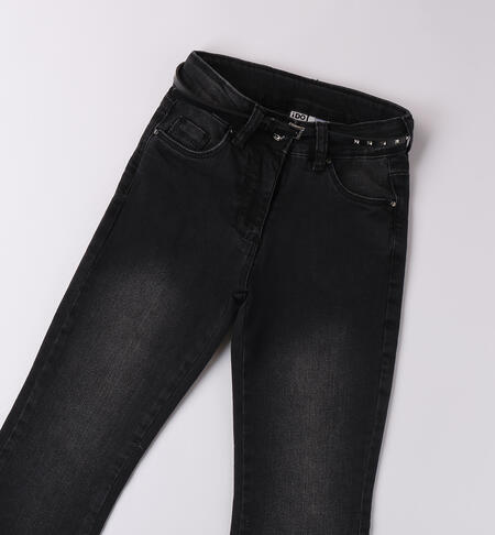 Girl jeans with belt NERO-7990