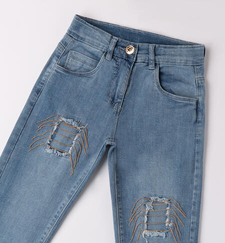 Jeans ragazza con toppe STONE BLEACH-7350