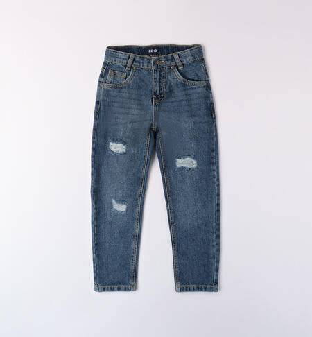 Boy's ripped jeans STONE WASHED CHIARO-7400