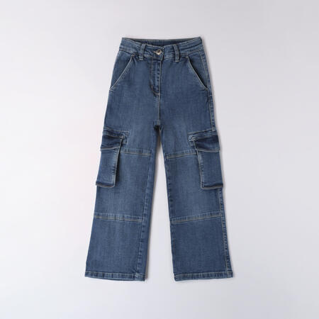 Girl side pocket jeans BLUE