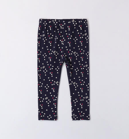 Leggings per bambina fantasia allover NAVY-PANNA-6AVG