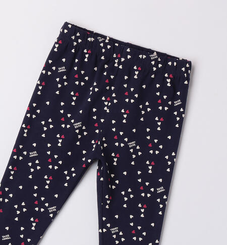 Leggings for girls allover patterned NAVY-PANNA-6AVG