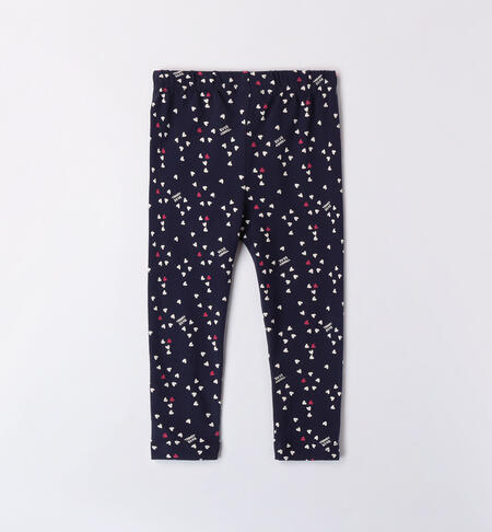 Leggings for girls allover patterned NAVY-PANNA-6AVG