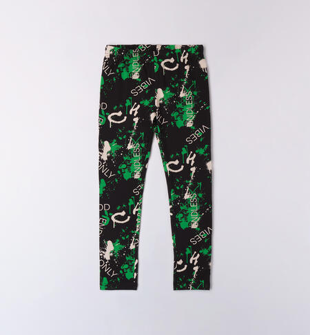 Leggings ragazza stampa allover VERDE