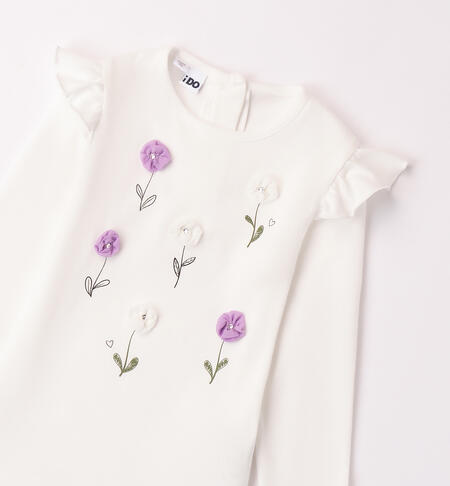 Flowered t-shirt little girl PANNA-0112