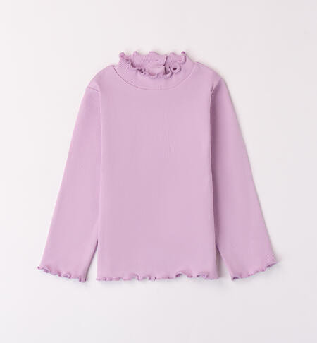 Ribbed baby girl t-shirt LILAC-3323