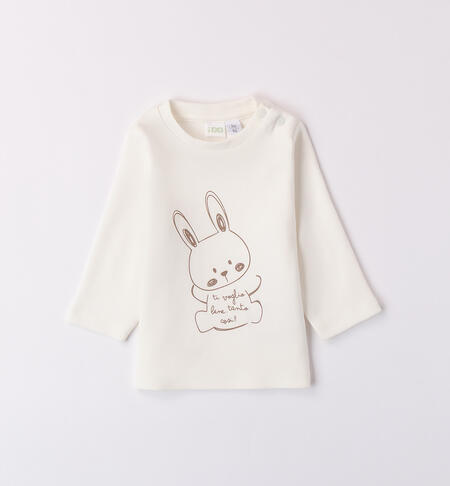 Baby Boy T-shirt with Bunny CREAM