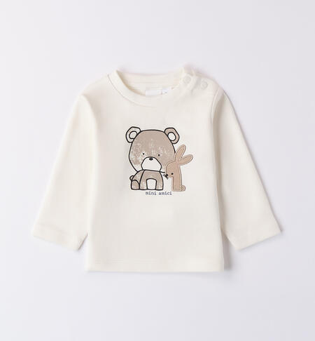 Baby Boy T-shirt with Bear CREAM