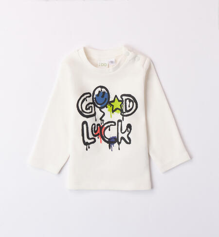 Baby Boy T-shirt with Writing CREAM