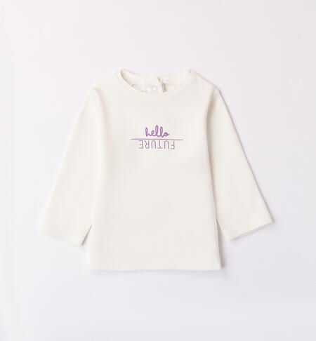 Warm Cotton Baby Girl T-shirt CREAM