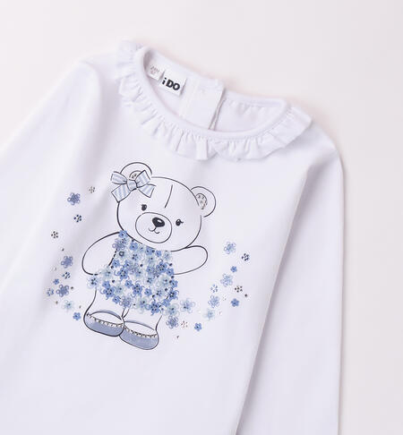 Teddy bear t-shirt for girls BIANCO-0113