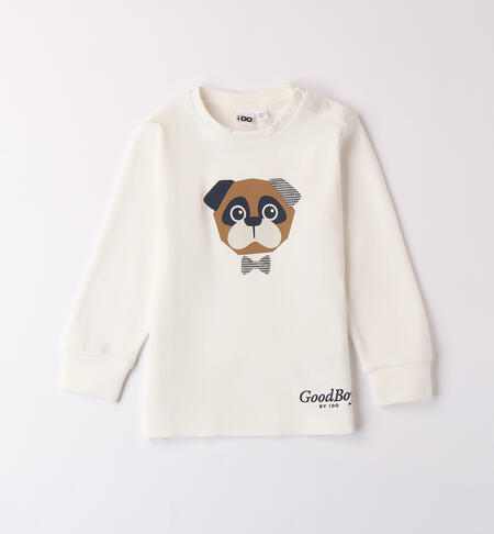 Baby boy t-shirt with dog CREAM