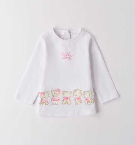 iDO Newborn Baby Girl T-Shirt WHITE