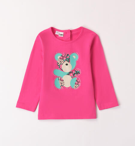 Maglietta orsetto per bambina FUXIA-2445