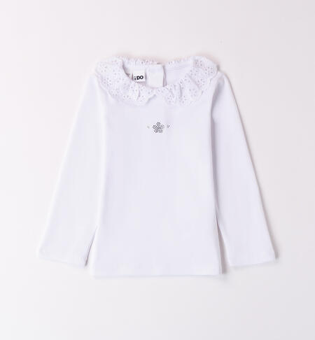 Broderie anglaise t-shirt for girls WHITE