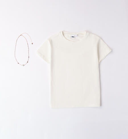 Girl's T-shirt with necklace PANNA-0112