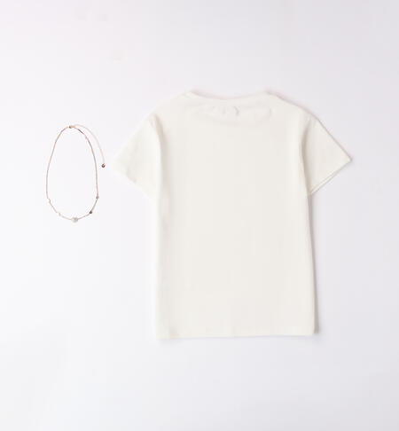 Girl's T-shirt with necklace PANNA-0112