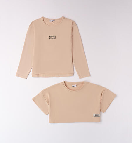 Two piece boys t-shirt BEIGE-0941