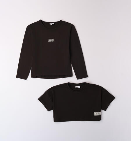 Two piece boys t-shirt BLACK